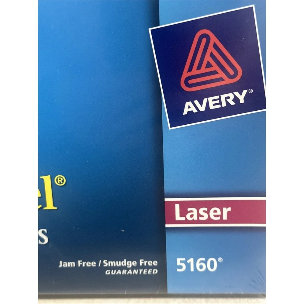 Avery Easy Peel Mailing Address Labels Laser 1‎ x 2 5/8 White 3000/Box 5160